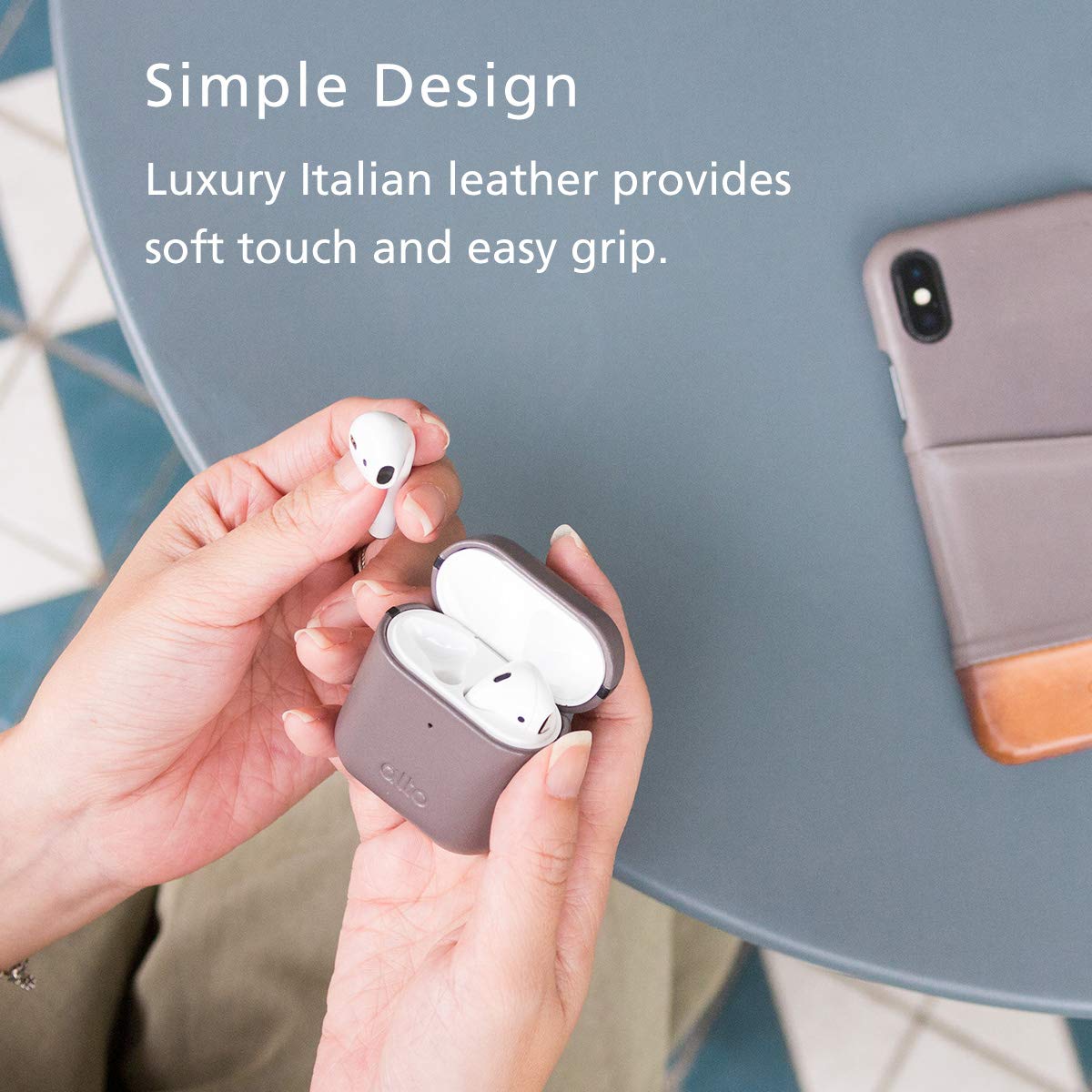 【人気商品】AirPods 革製保護ケース (セメント) Amazon | AirPods 革製保護ケース (セメント) | alto | イヤホン